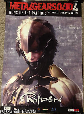 Metal Gear Solid 4 Guns Patriots Raiden RARE SONY PS3 USA 33"x48" Promotional Poster