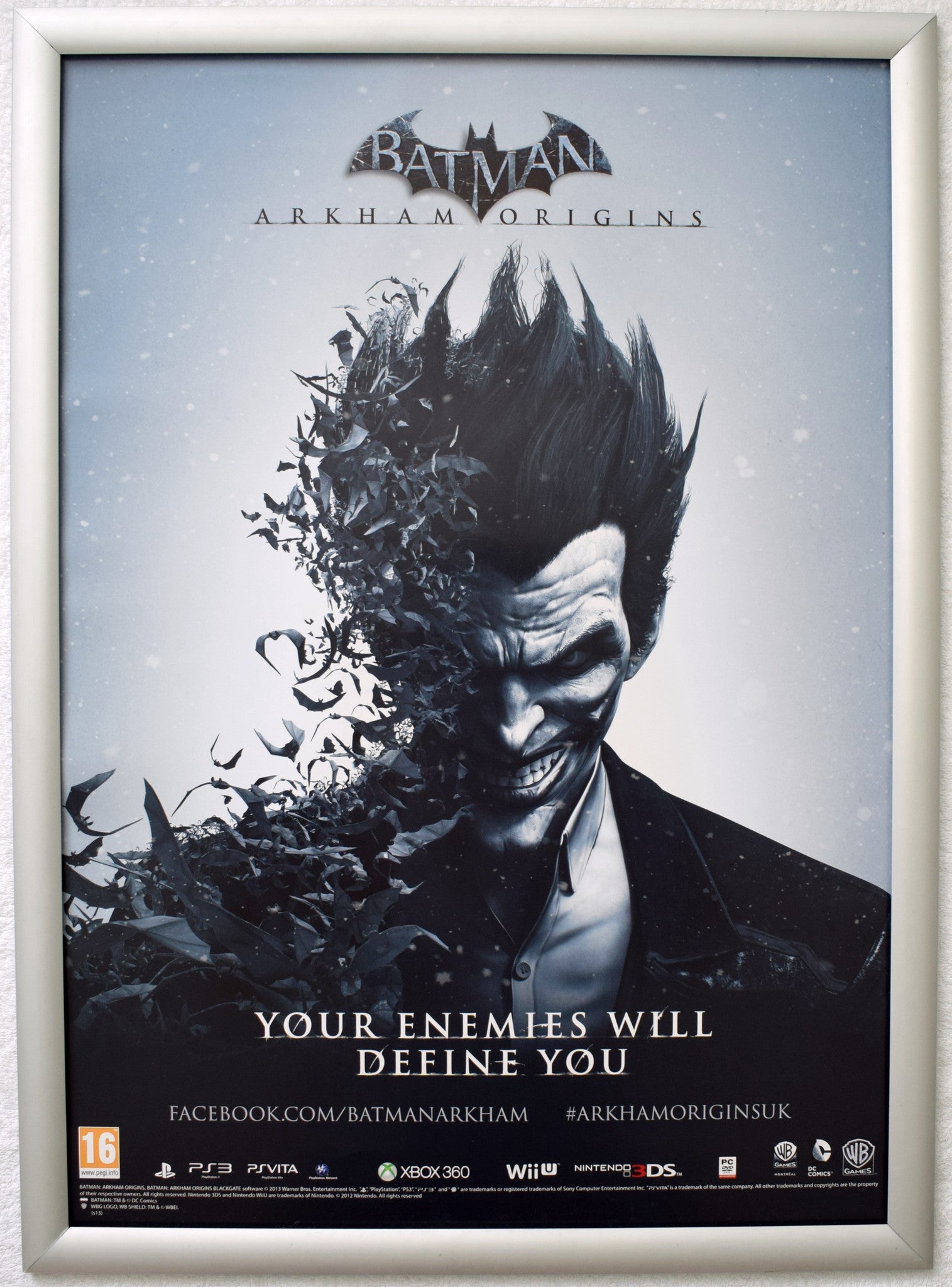 Cancelled Arkham Origins Batman Arkham Origins (A2) Promotional Poster #2, image size:1515x2048