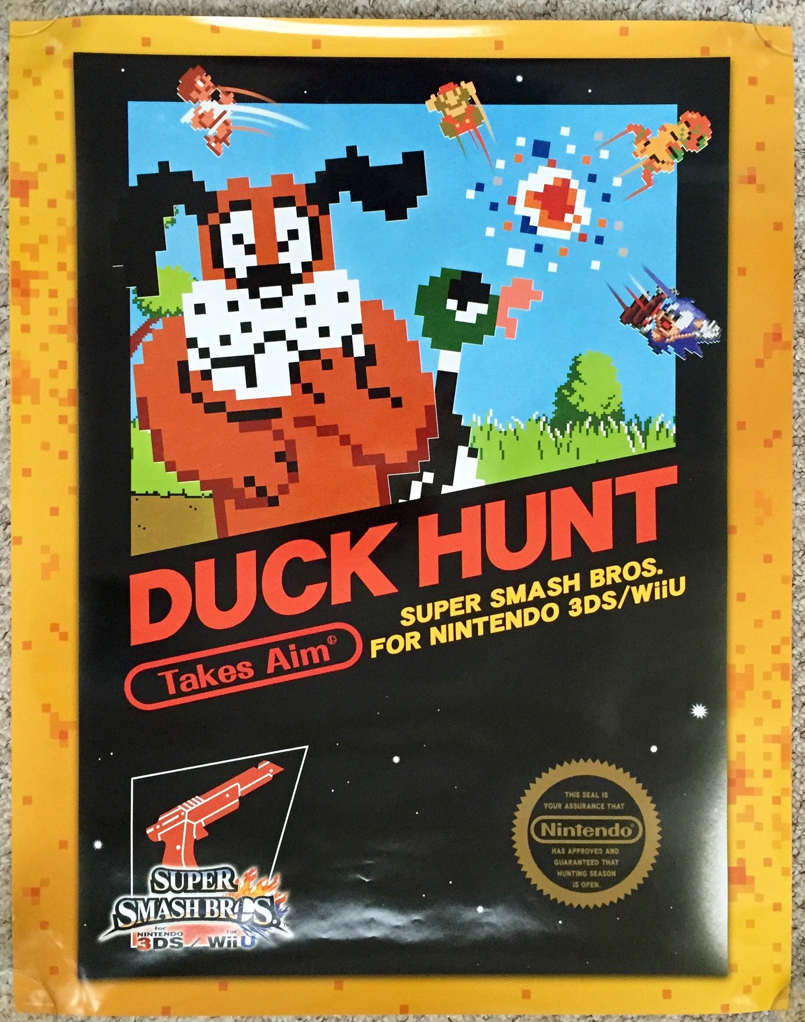 Super Smash Bros. Duck Hunt Club Nintendo 22" x 28" Poster