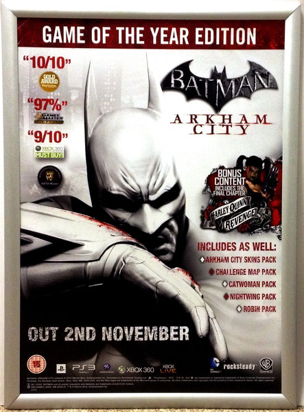 Batman Arkham City Game of the Year (A2) Promotional Poster
