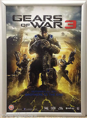 Gears of War 3 RARE MICROSOFT XBOX 360 A2 Promotional Poster