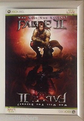 Fable 2 II RARE MICROSOFT XBOX 360 Mini Promotional Poster